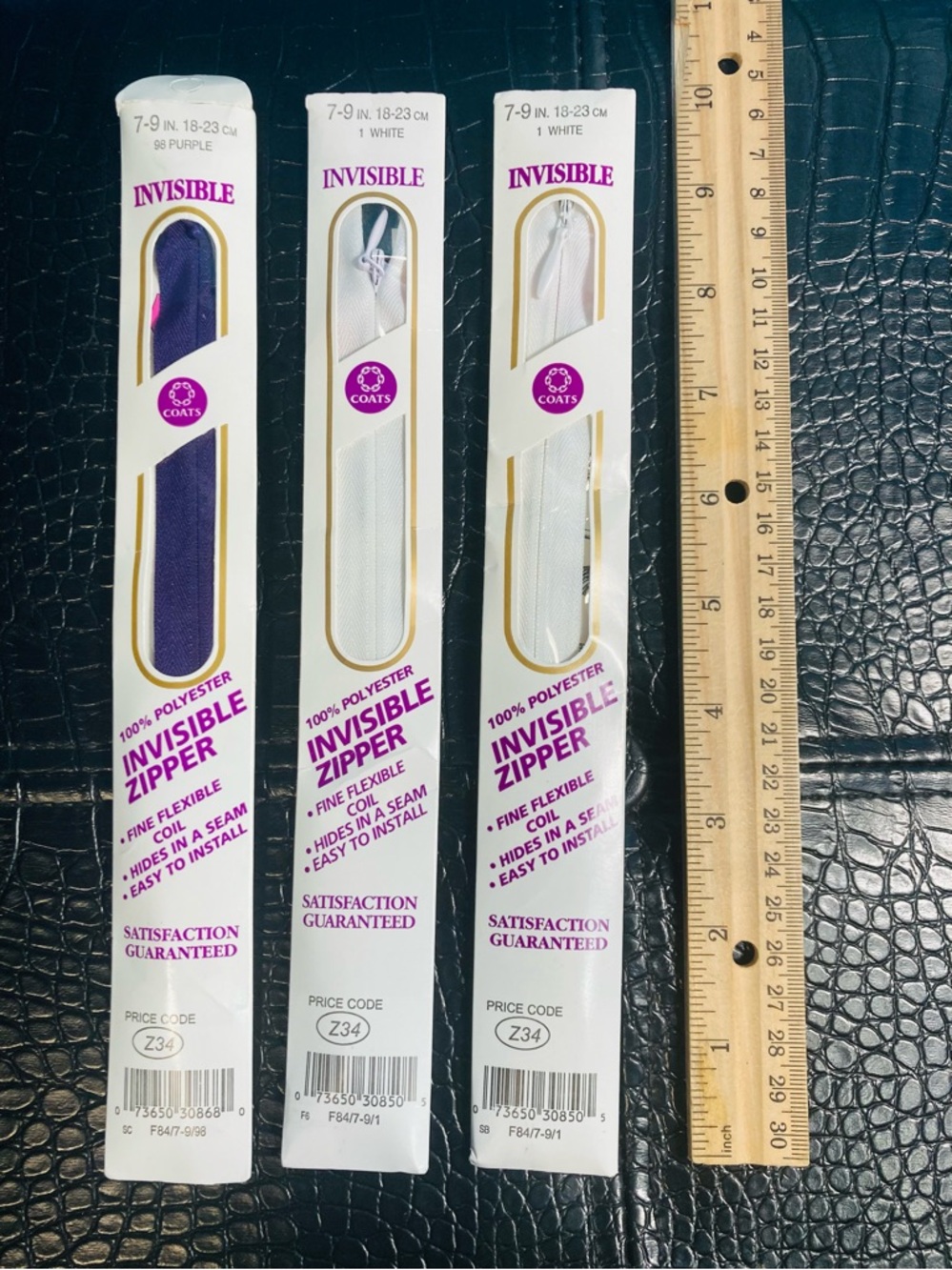 2 NWT + 1 Invisible Zippers - White & Purple - Coats (Packaged)